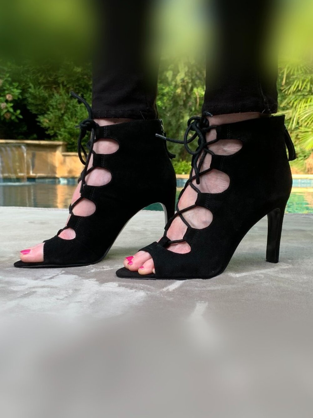 Nine West Uncensore Genuine Suede Lace-Up Stiletto Heels Sz 7.5